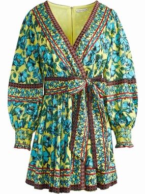 NWOT Alice+Olivia Simona Wrap Mini Dress Size 6